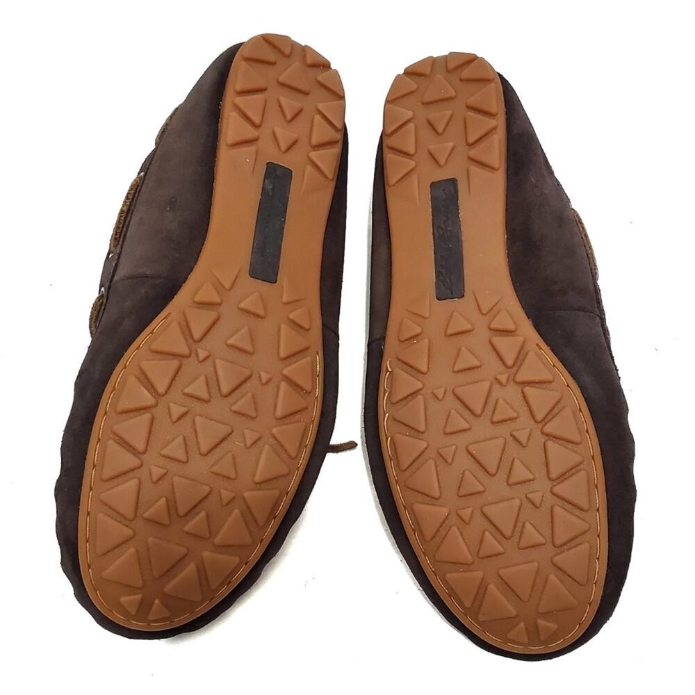 Eddie Bauer | Leather Moccasin Slippers Faux Sherpa Lining - Picture 5 of 10